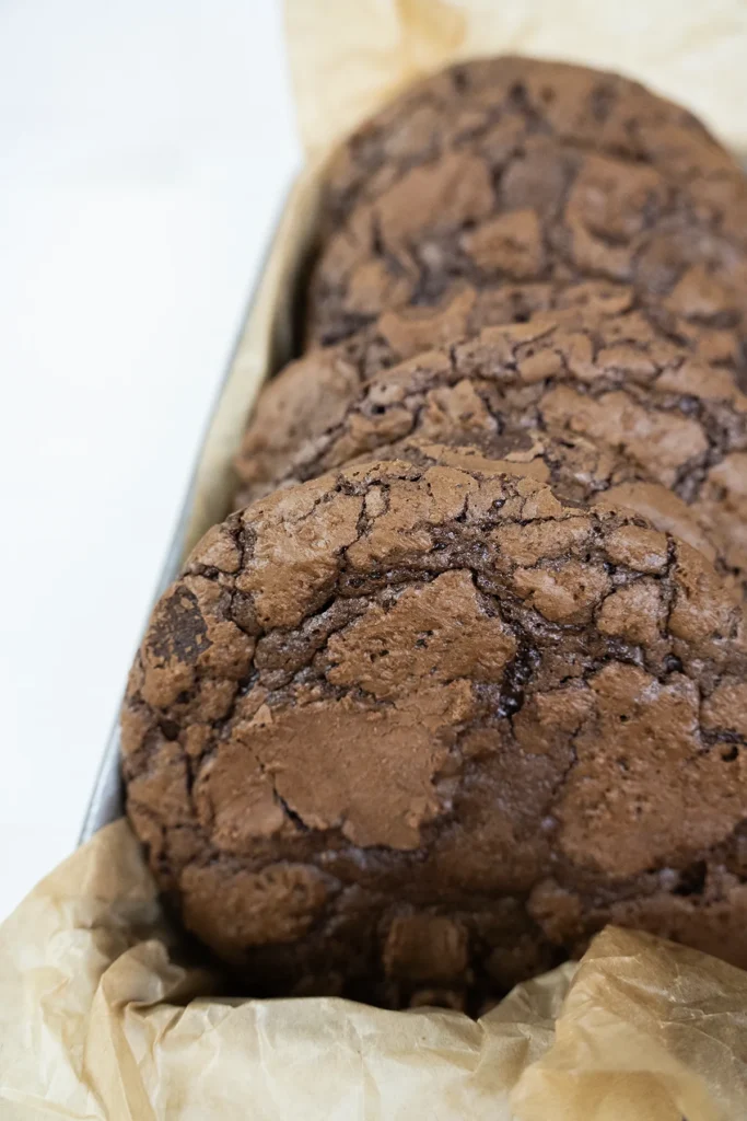 A box of chocolate orange brownie cookies.