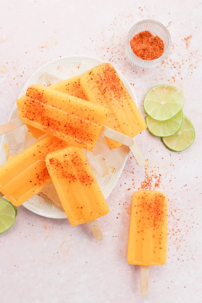 Sweet & Spicy Mango Tajin Popsicles