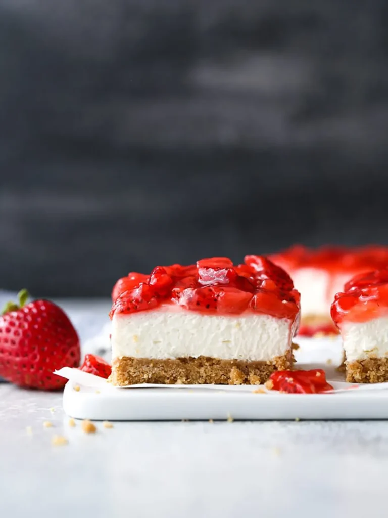 No-Bake Strawberry Cheesecake Bars