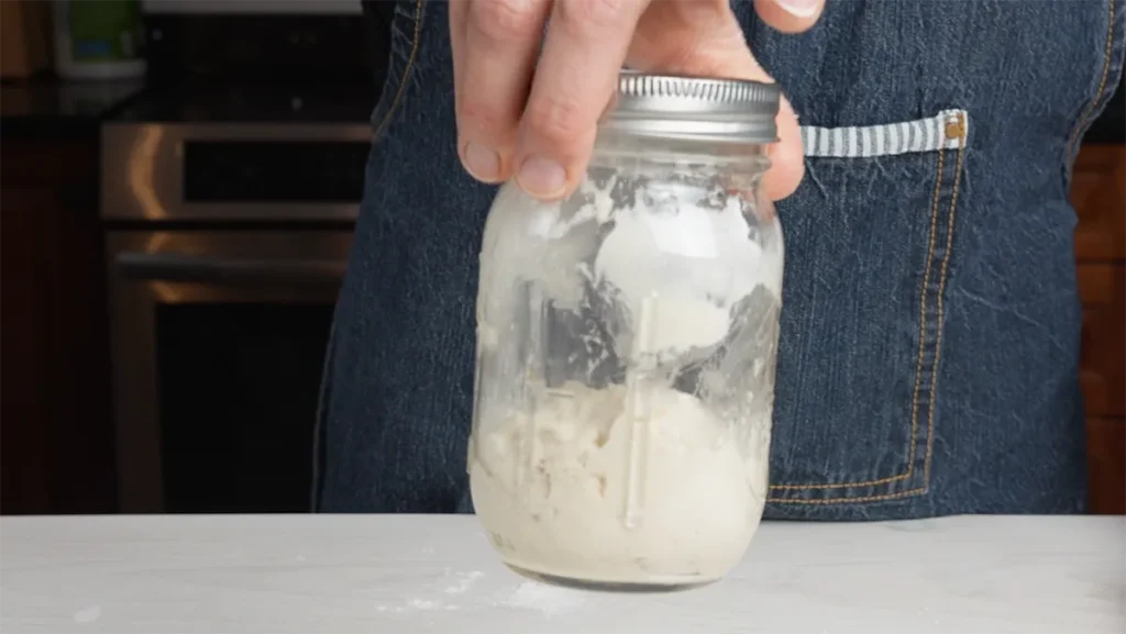 Levain mixed for a batch of sourdough Hawaiian rolls.